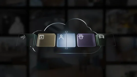 Abbildung einer stilisierten Wolke mit den Symbolen der möglichen Aufzeichnungsereignisse der Videoüberwachung.